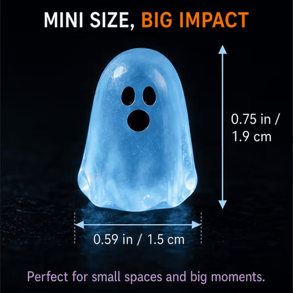 ⏳ Last day 50% OFF – 👻Glow In Dark Cute Ghost Resin Bead Set
