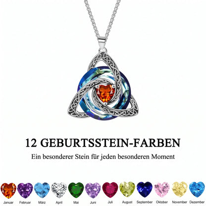 Geburtsstein-Keltische Trinity-Knoten-Halskette ✨