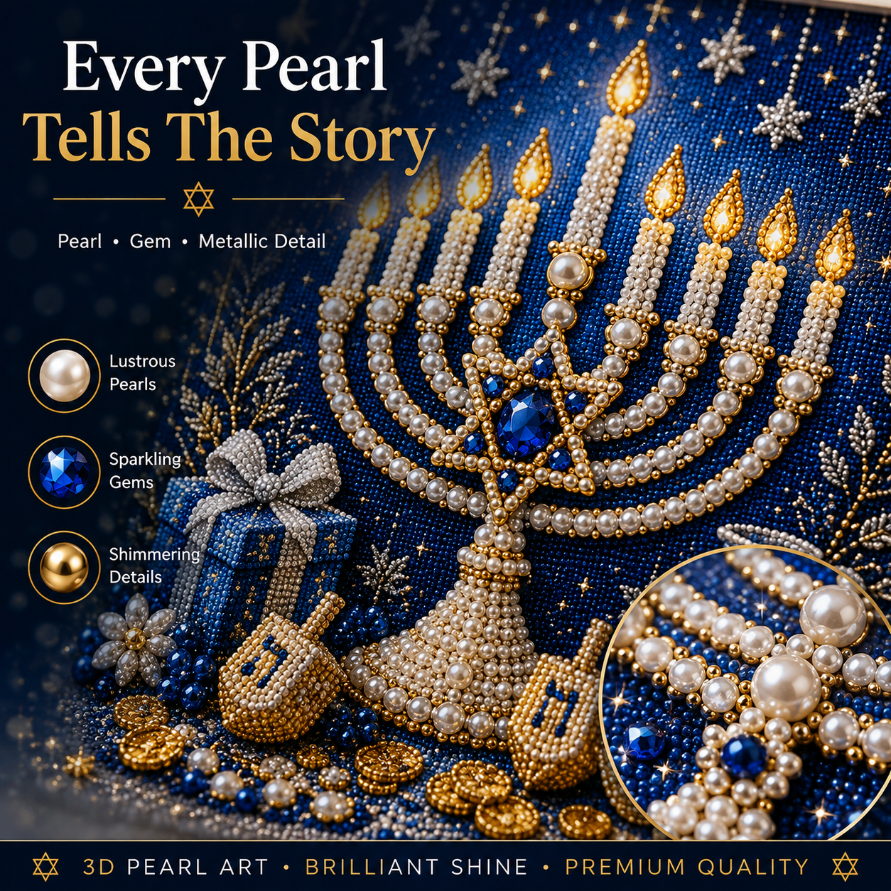 🎁DIY Hanukkah Pearl Art Kit ✨