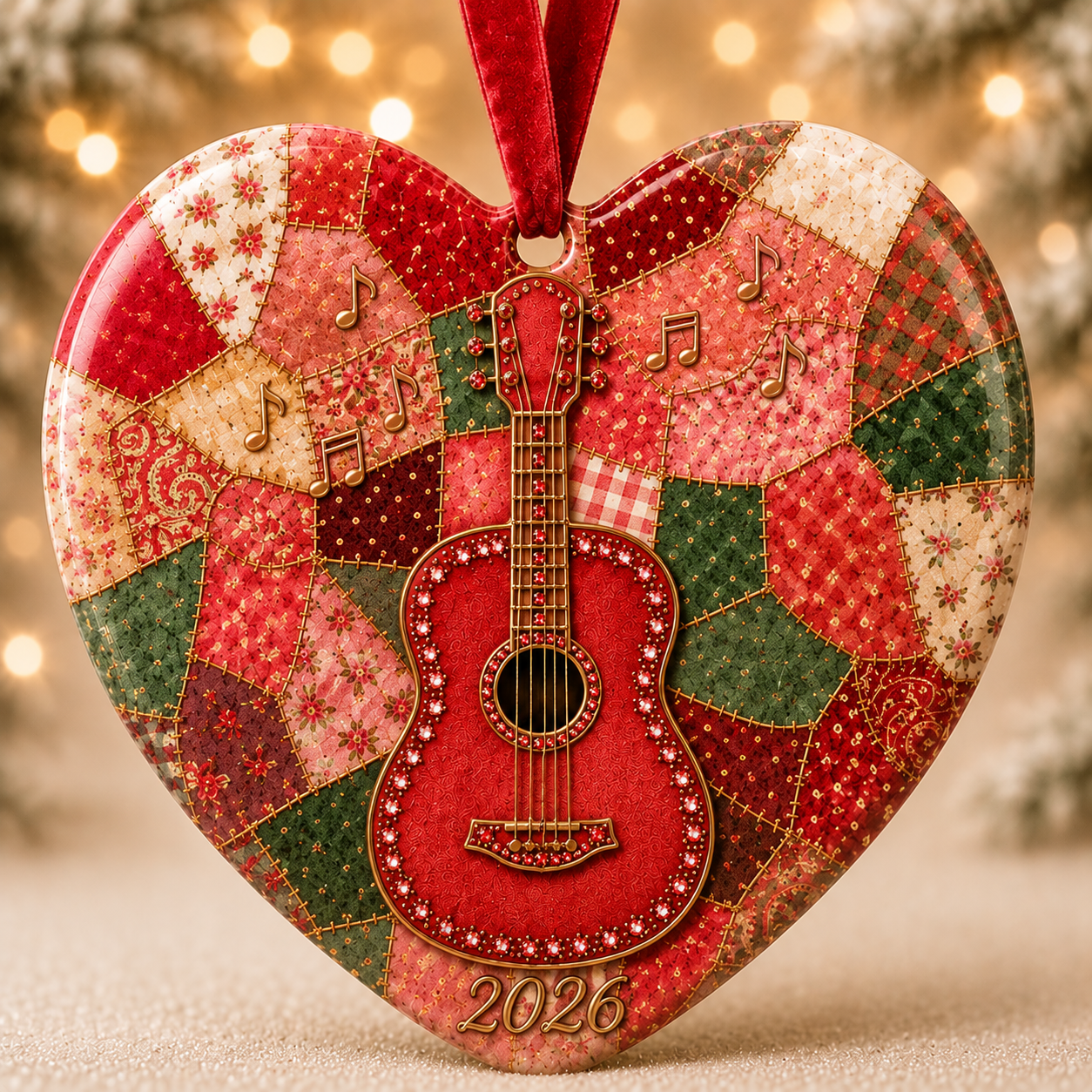 🎁Last Day 60% OFF - Guitar Memorial Heart Ornament🎵