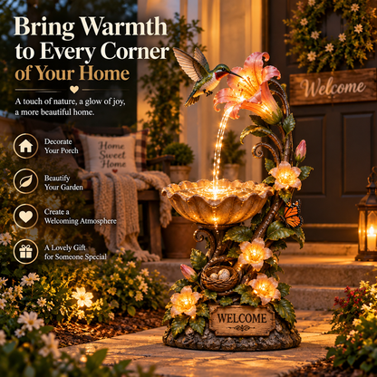 🔥 Last Day 49% OFF🐦✨ Hummingbird Nectar Fountain™ – Lighted Garden & Porch Decor