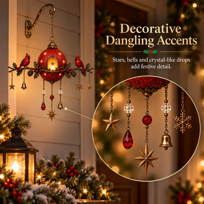 🐦❤️Illuminated Red Cardinal Christmas Ornament – Festive wall decoration with warm light✨