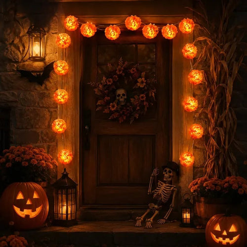 🎃Halloween Early Sale🎃🌼 Mexican Marigold Flower String Lights