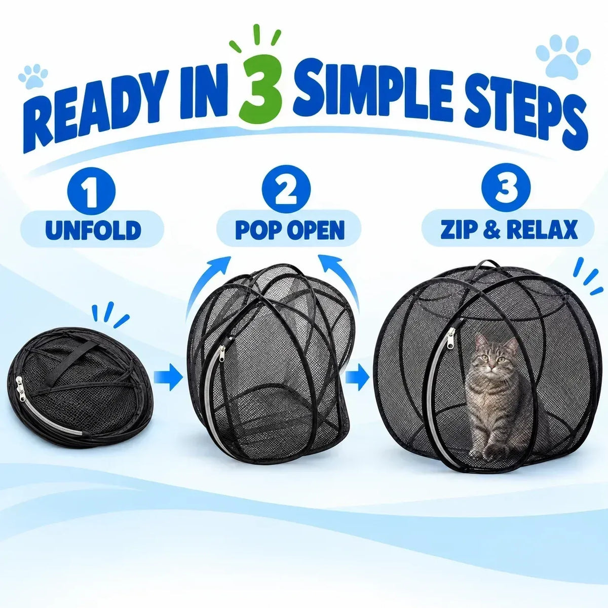 🐱🌿Rolling Mesh Cat Playpen