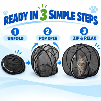 🐱🌿Rolling Mesh Cat Playpen