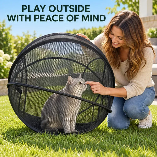 🐱🌿Rolling Mesh Cat Playpen