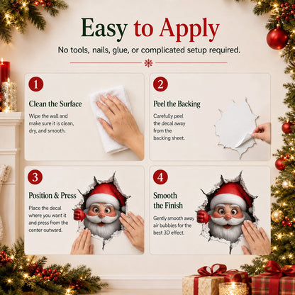 🔥Last Day 50% OFF-Creative 3D Christmas Santa Wall Sticker