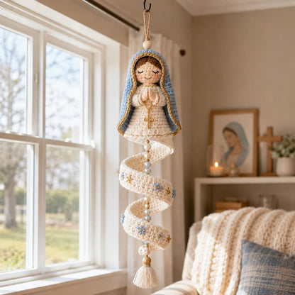 🔥LAST DAY 50% OFF - ✨ DIY Crochet Blessed Mother Spiral Hanging Ornament Kit – Handcraft a Heavenly Keepsake 🙏🧶