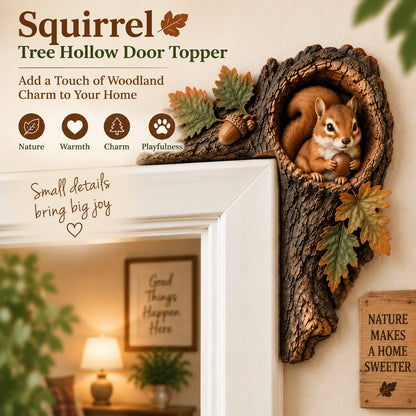 🐿️🌿Chipmunk Tree Hollow Door Topper | Woodland Animal Doorway Decor For Cozy Nature Homes