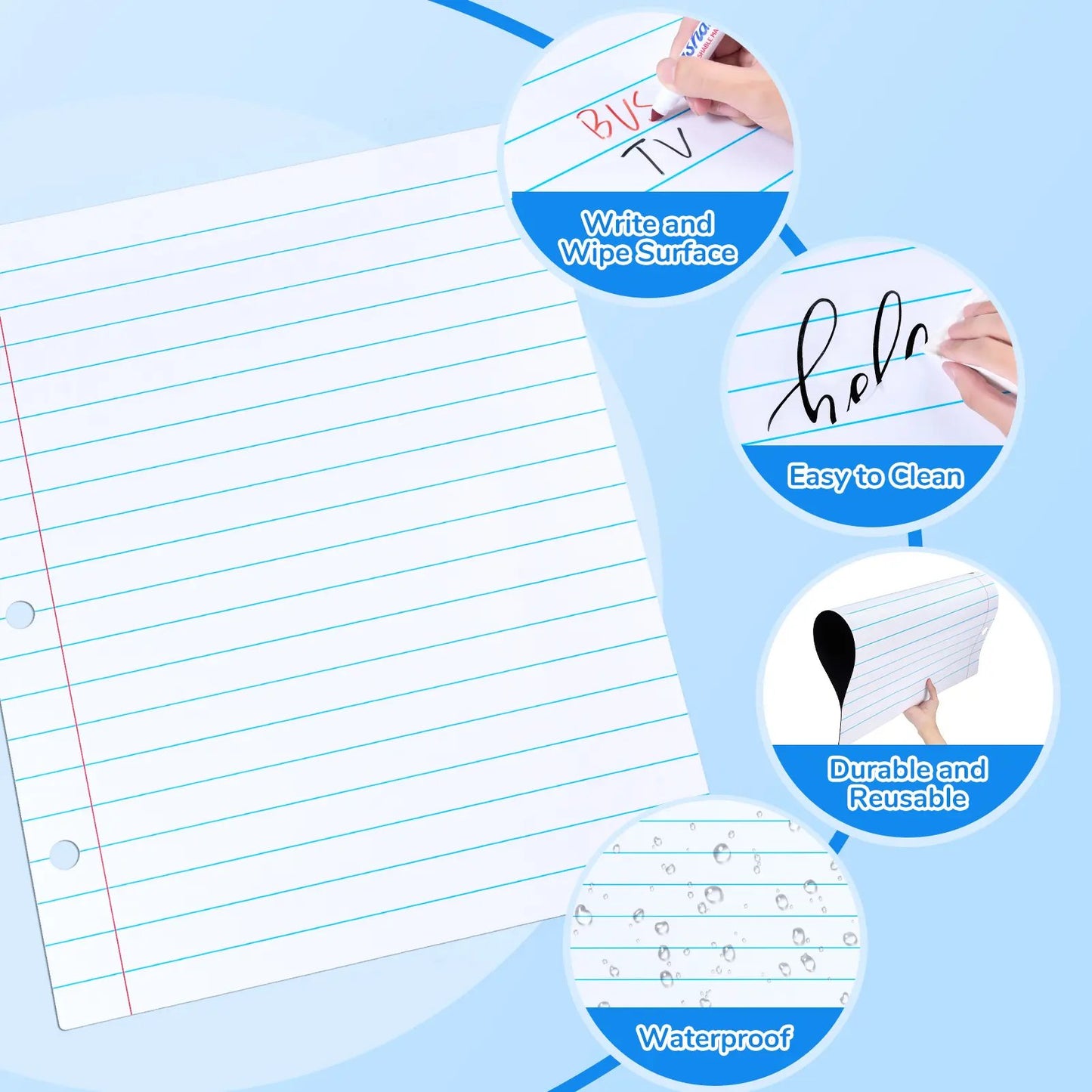 🔥Back to School Essential 49% OFF📝 Giant Magnetic Lined Paper Whiteboard🧑‍🏫💕Perfect for Teaching, Writing Practice, To-Do Lists & Daily Planning