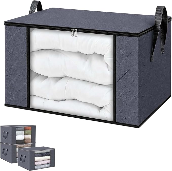 Bags Foldable Storage Box with Large Clear Window Sturdy Handles