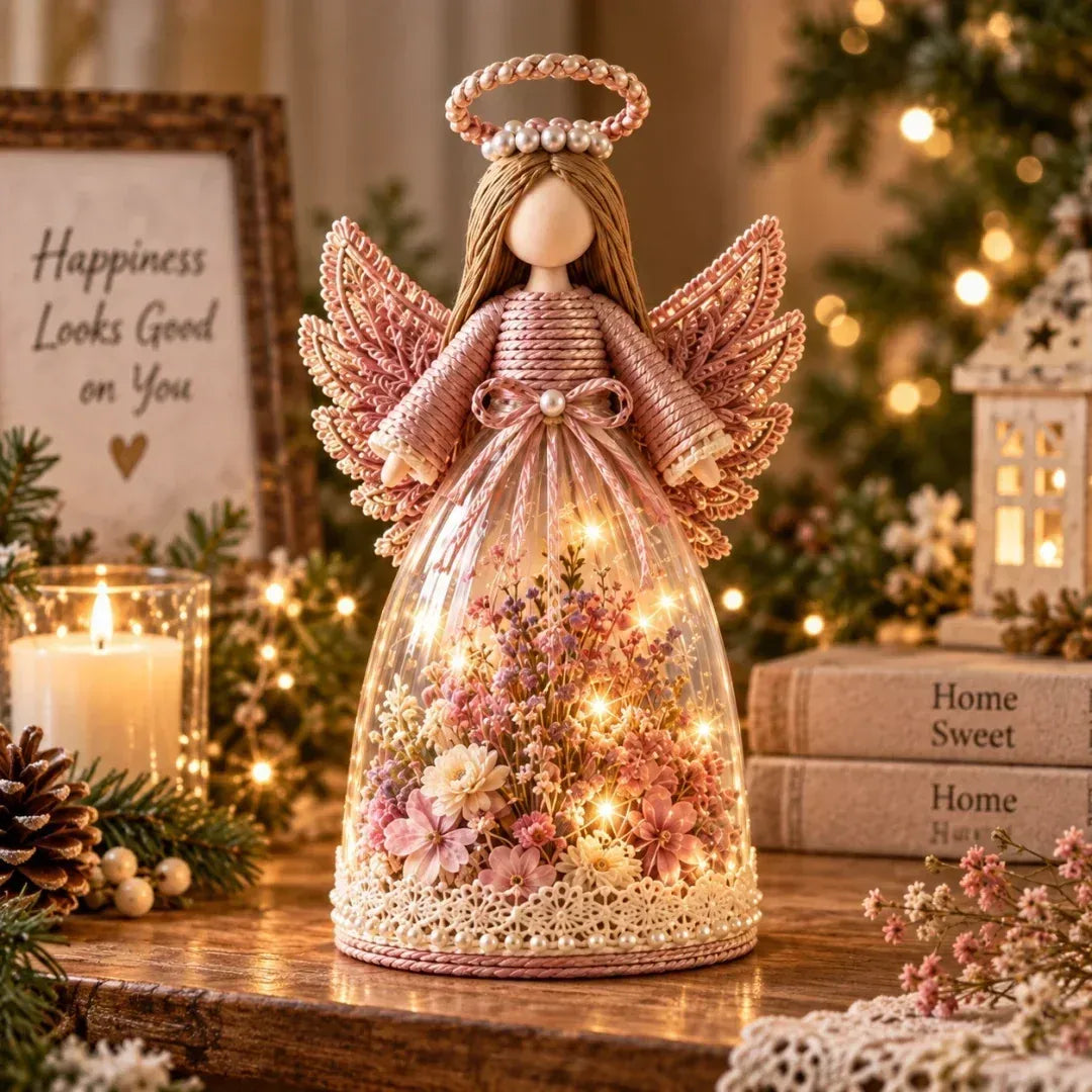⏳ Last Day 49% OFF – 👼 Blooming Guardian Angel Light | Floral LED Angel in Lavender, Rose & Sage ✨