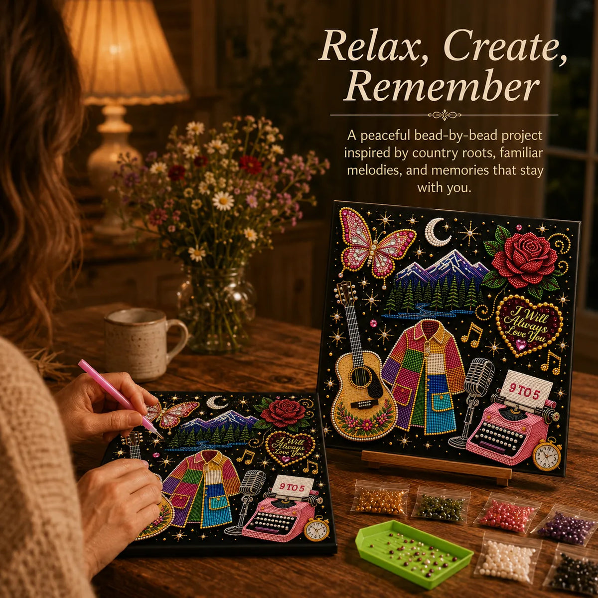 💥 LAST DAY 49% OFF – 🎤 Premium 3D Pearl Dolly Country Music Tribute Art Kit | Luxury Flocked Canvas with Scratch-Resistant Non-Fading Acrylic Resin Pearls & Faceted Drills DIY Keepsake Decor 💎✨