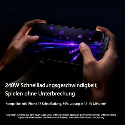 🎉240 W Super-Schnellladen – 360° drehbarer, unsichtbarer Standfuß