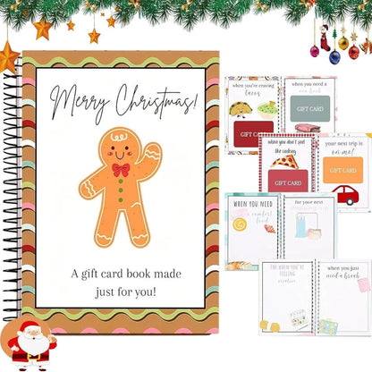 🔥𝗕𝗨𝗬 𝟮 𝗙𝗥𝗘𝗘 𝗦𝗛𝗜𝗣𝗣𝗜𝗡𝗚🎄Turn Gift Cards Into A Christmas Surprise - Spiral-Bound Christmas Gift Card Book🎁