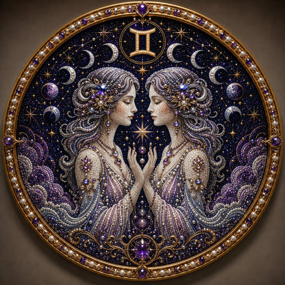 🔥HOT SALE 49% OFF – ✨ Premium 3D Pearl 12 Zodiac Signs Art Kit | Luxury Flocked Canvas with Scratch-Resistant Non-Fading Pearl Beads DIY Handmade Astrology Decor ♈🌙💎