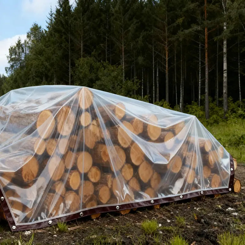 🌂Clear Waterproof PE Tarp, Transparent Outdoor Cover with Metal Grommets