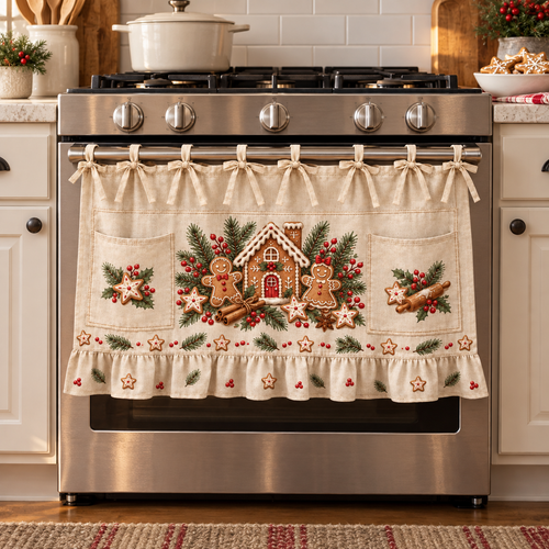 ⏳ Last Day 49% OFF – 🎄 Christmas Tie-On Pocket Curtain Collection