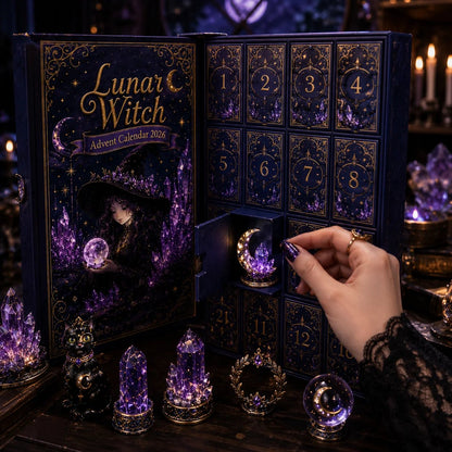 🔮Lunar Witch Advent Calendar 2026 – 24 Enchanted Crystal Miniatures for a Magical Moonlit Countdown