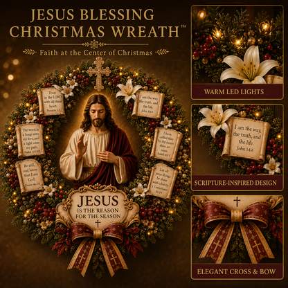 🔥Hot Sale 40% OFF✝️ Jesus Blessing Christmas Wreath