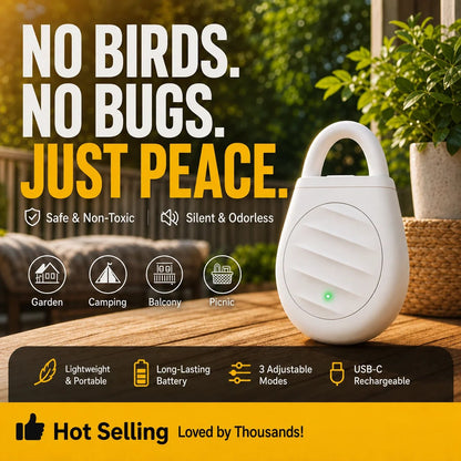 🔥Limited time offer Buy 3 get 2 free!🐦No more trouble from birds, beasts and locusts!Portable Ultrasonic Bird Repellent Keychain