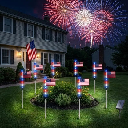 🔥Letzter Tag: 49% RABATT🔥8 Solar-Wegeleuchten mit amerikanischer Flagge – Rot, Weiß & Blau für den Garten zum 250. Unabhängigkeitsjubiläum 🇺🇸✨