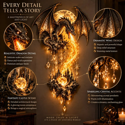 🔥Buy 2 Get 20% OFF🔥🐉 Dragonfire Moonlight Wall Lamp | Enchanted Fantasy Castle Decor ✨