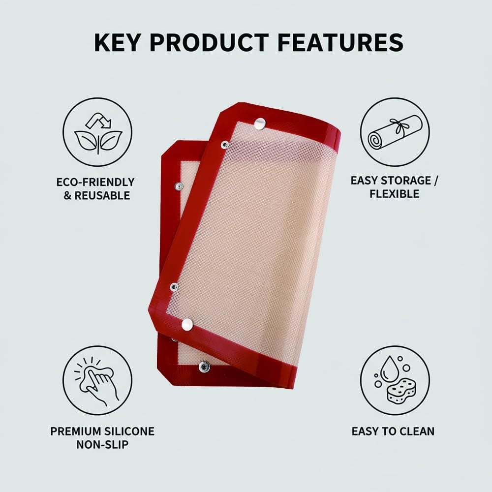 Transformable Snap‑Up Silicone Baking Mat
