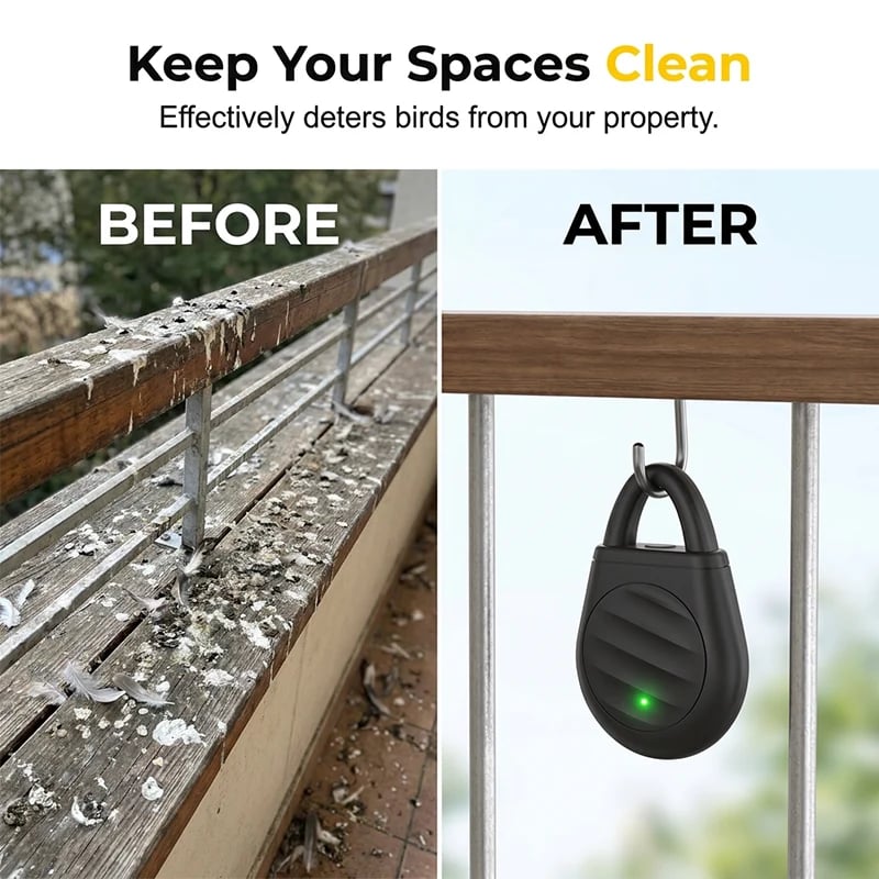 🔥Limited time offer Buy 3 get 2 free!🐦No more trouble from birds, beasts and locusts!Portable Ultrasonic Bird Repellent Keychain