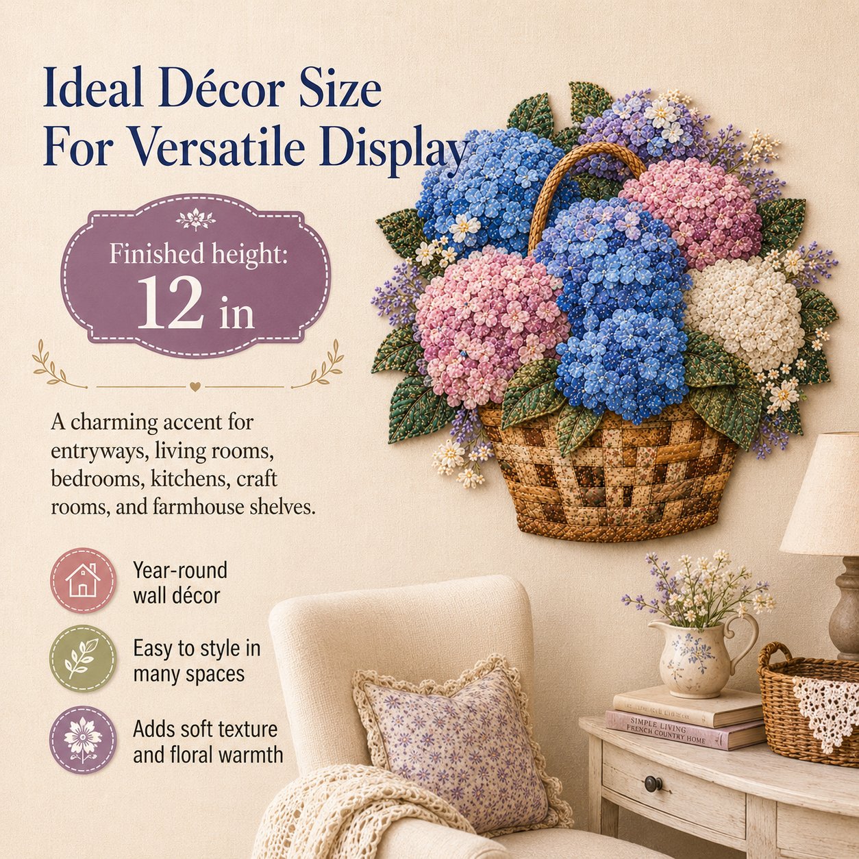 🔥LAST DAY 50% OFF - 🌸Floral Basket Patchwork DIY Kit | 3D Layered Fabric Flower Art Craft for Home Decor & Gifts