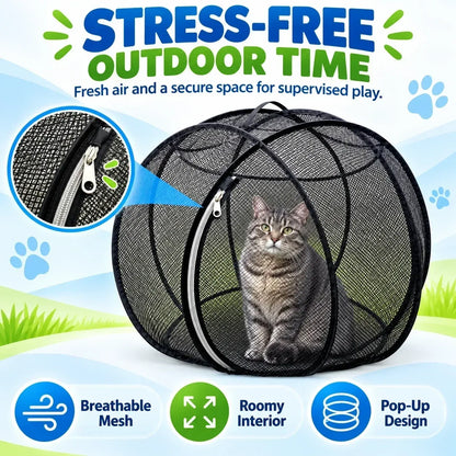 🐱🌿Rolling Mesh Cat Playpen