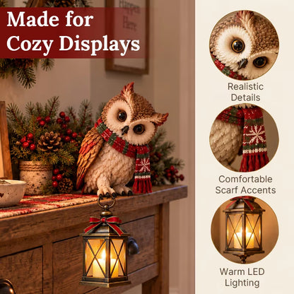 🦉Christmas Owl Lantern Figurine🎁✨