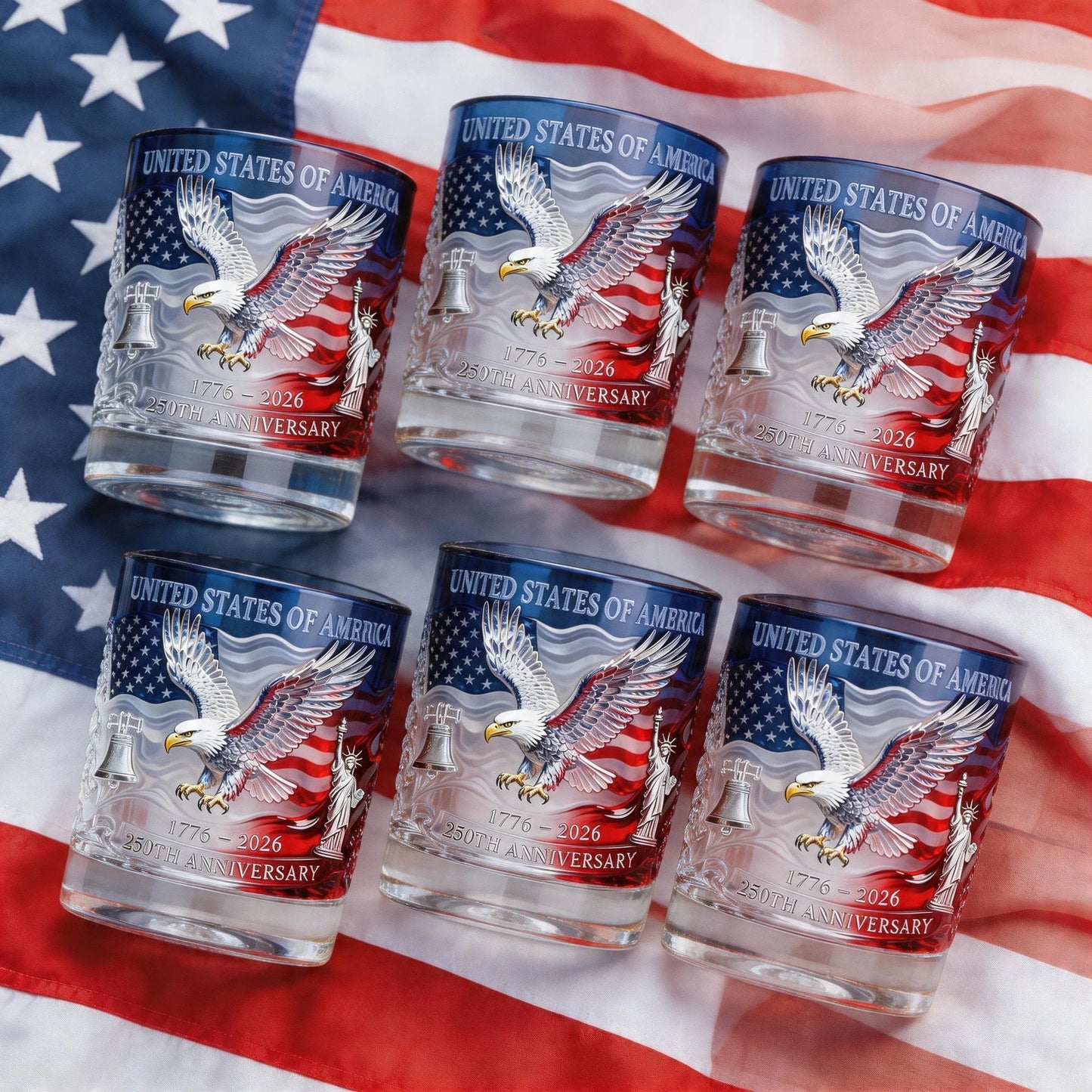 Limitierte Auflage 2026 USA 250. Jubiläums-Gedenkglas – 1776-2026 Heritage Edition