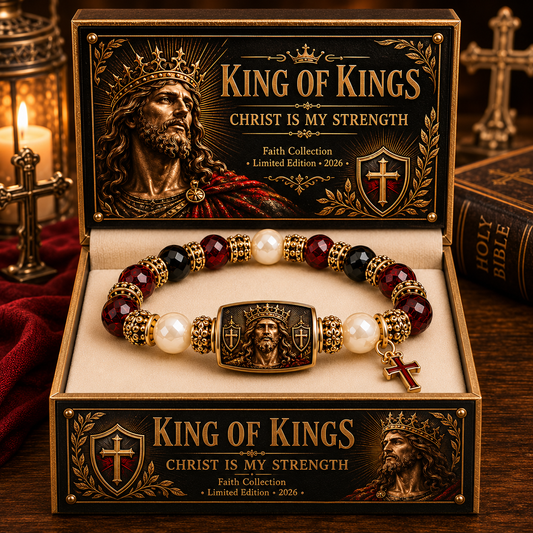 Bracelet Foi Christ Est Ma Force Roi Des Rois✝️ | Bracelet Édition Limitée 2026