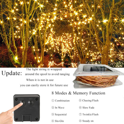 2-Pack Solar Outdoor String Lights