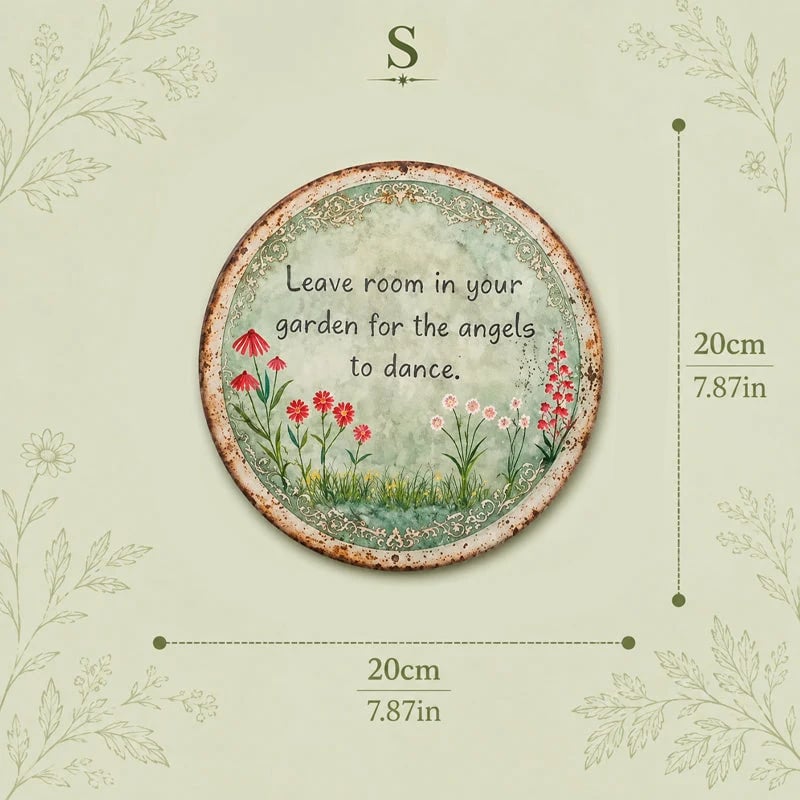 🧚✨ Angel Dance Round Metal Wall Sign