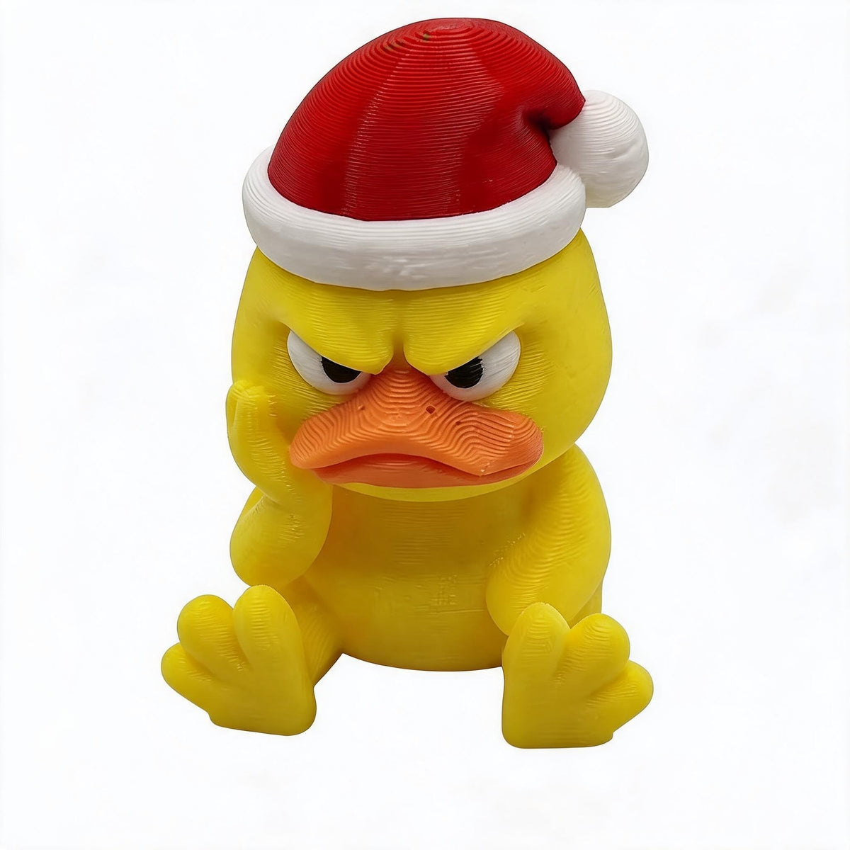 🦆 Sassy Grumpy Duck Desktop Figurine | 3D Printed Funny Office Decor & Gaming Setup Ornament✨🎄