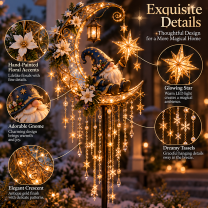✨ Last Day 49% OFF✨ 🧙Gnome Moonfall Tassel Stake™ – Solar Lighted Christmas Garden Decor 🎄