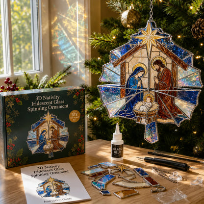 ⏳ Last Day 49% OFF – 🎄Beginner-Friendly 3D Christmas Iridescent Suncatcher DIY Kit | Complete Kit with Glass-Style Panels, Metal Frames, Hanging Chain, Tools & Step-by-Step Guide Included 💕