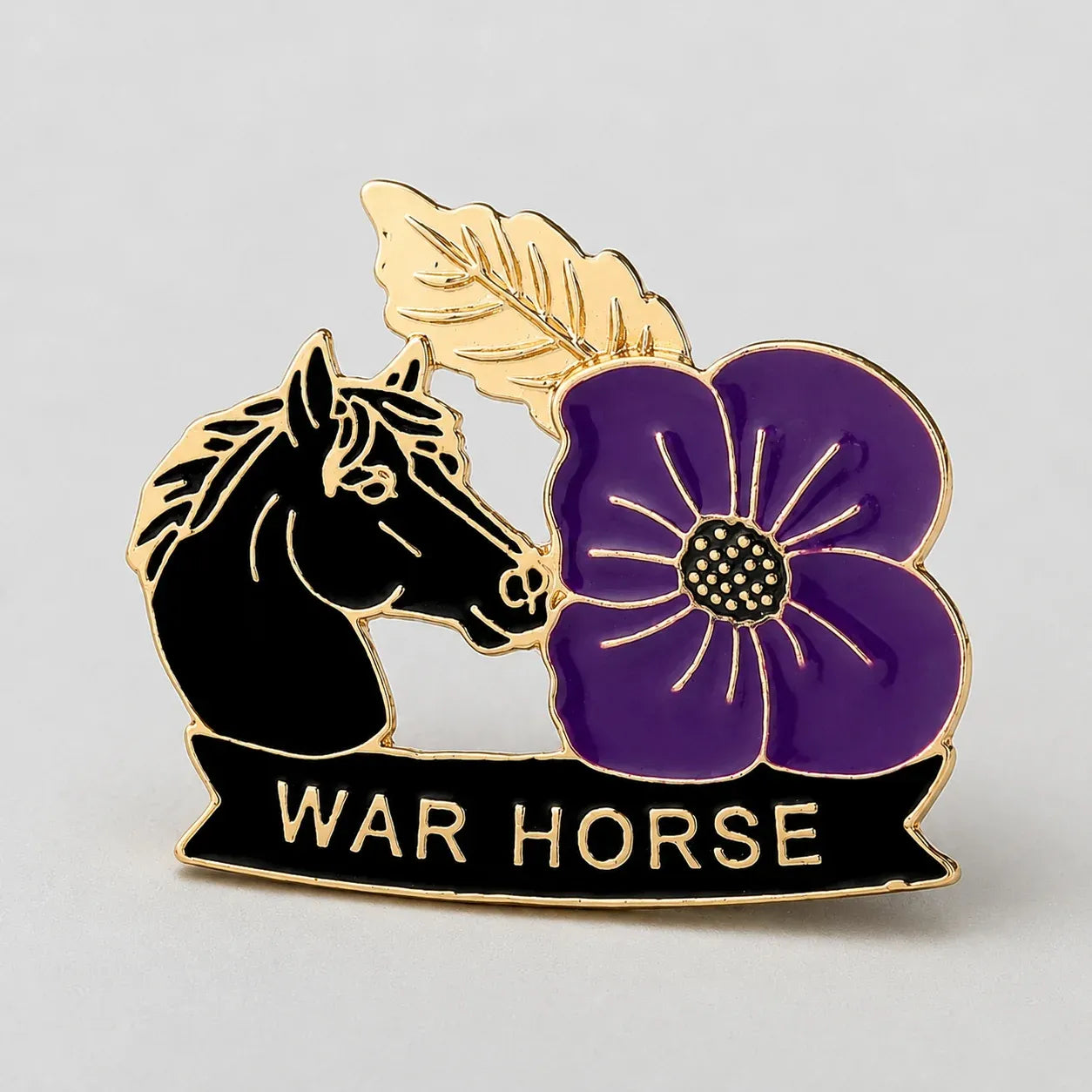 🐴 111th Anniversary War Horse Purple Poppy Remembrance Brooch | Meaningful Memorial Keepsake with Antique-Inspired Details for Veterans, Horse Lovers & History Collectors 💜