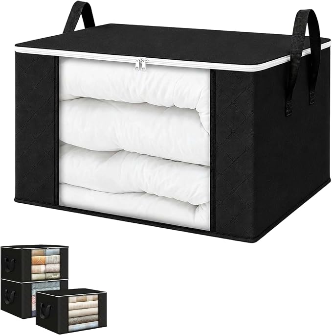 Bags Foldable Storage Box with Large Clear Window Sturdy Handles