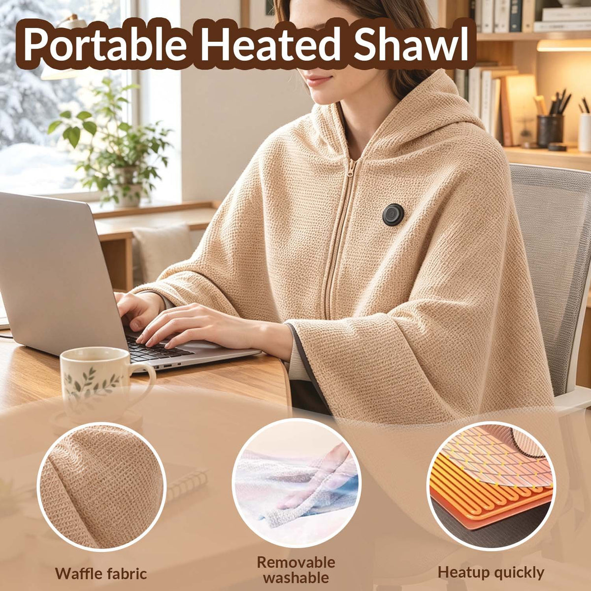❄️ LAST CHANCE 50% OFF - Heated Wearable Blanket – Stay Warm at Your Desk Without Bulky Layers 🔥