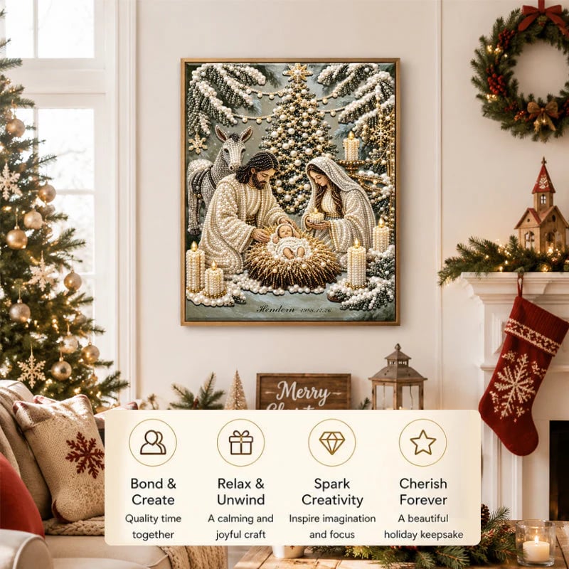 ✝️💎Nativity Scene Diamond Painting Kit | Jesus Christ Christmas Faith Art Decor🙏