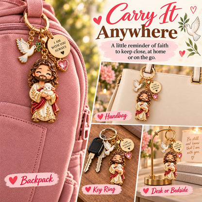 🔥LAST DAY 50% OFF-Emotional Support Jesus Keychain | Always With You Gift Set with Message Card