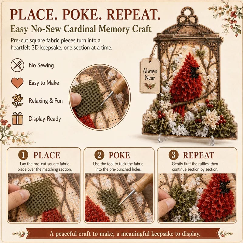 Place poke repeat instructions for memory lantern kit