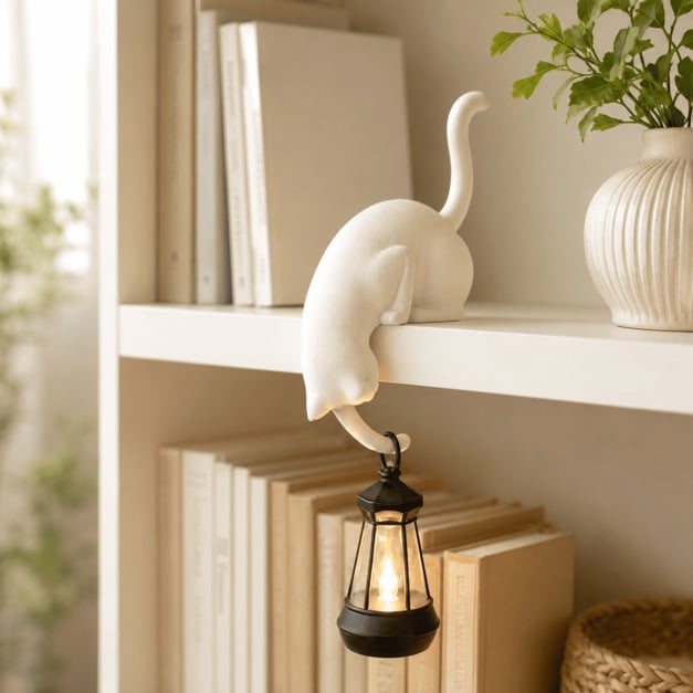 🔥Last Day 50% OFF 🐾Cat Shelf Hook with Vintage Lantern
