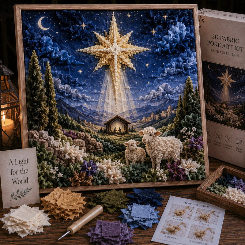 Dimensional Bethlehem Star of Hope Christian fabric artwork