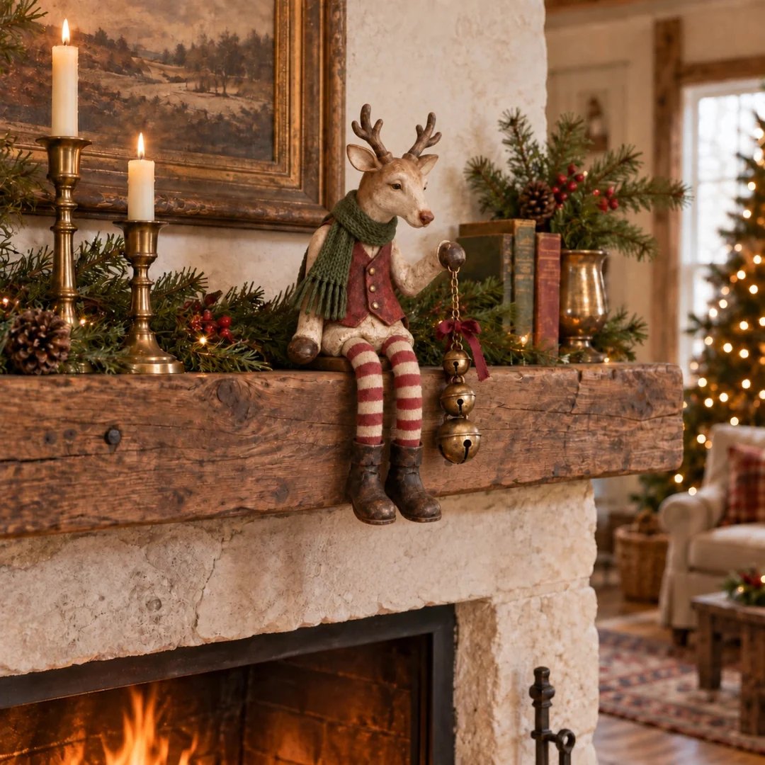 🤎Vintage Old Reindeer Shelf Sitter