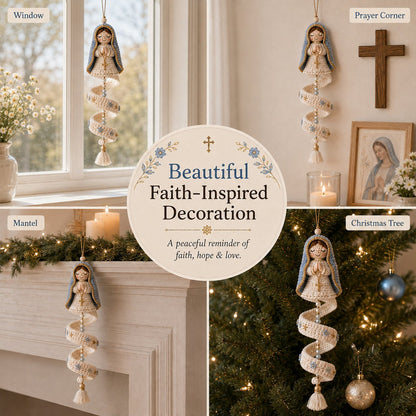 🔥LAST DAY 50% OFF - ✨ DIY Crochet Blessed Mother Spiral Hanging Ornament Kit – Handcraft a Heavenly Keepsake 🙏🧶