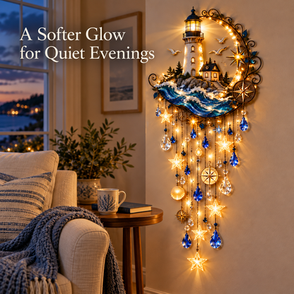 🔥Last Day 49% OFF🔥🌊 Lighthouse Starlight Cascade™ – Lighted Coastal Wall Decor